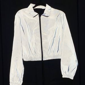 reflective cropped windbreaker